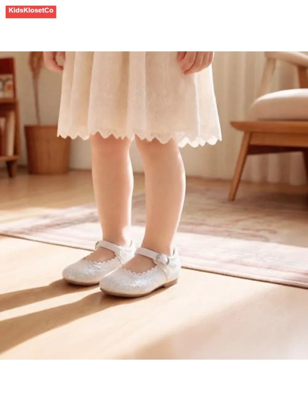 Shiny Patent Leather Mary Jane Ballet Flats with Hook & Loop Closure